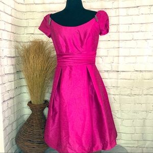 Alfred Sung magenta cocktail dress with pockets  size 6